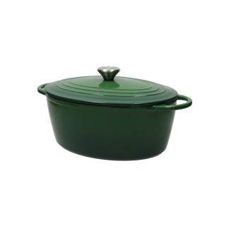 Casseruola Ovale Cocotte 5Lt Verde/Rossa Brandani