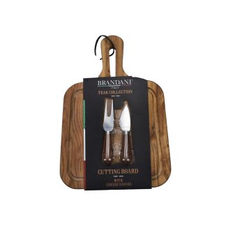 Tagliere Acacia con 2 Coltelli Brandani